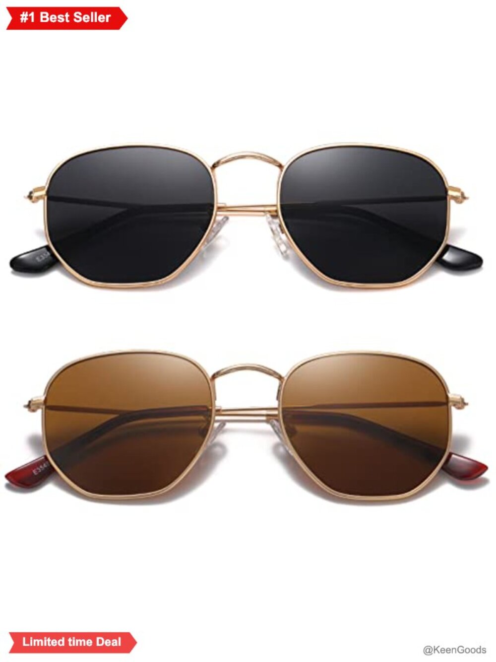 Metal Hexagon Polarized Sunglasses UV400 Unisex